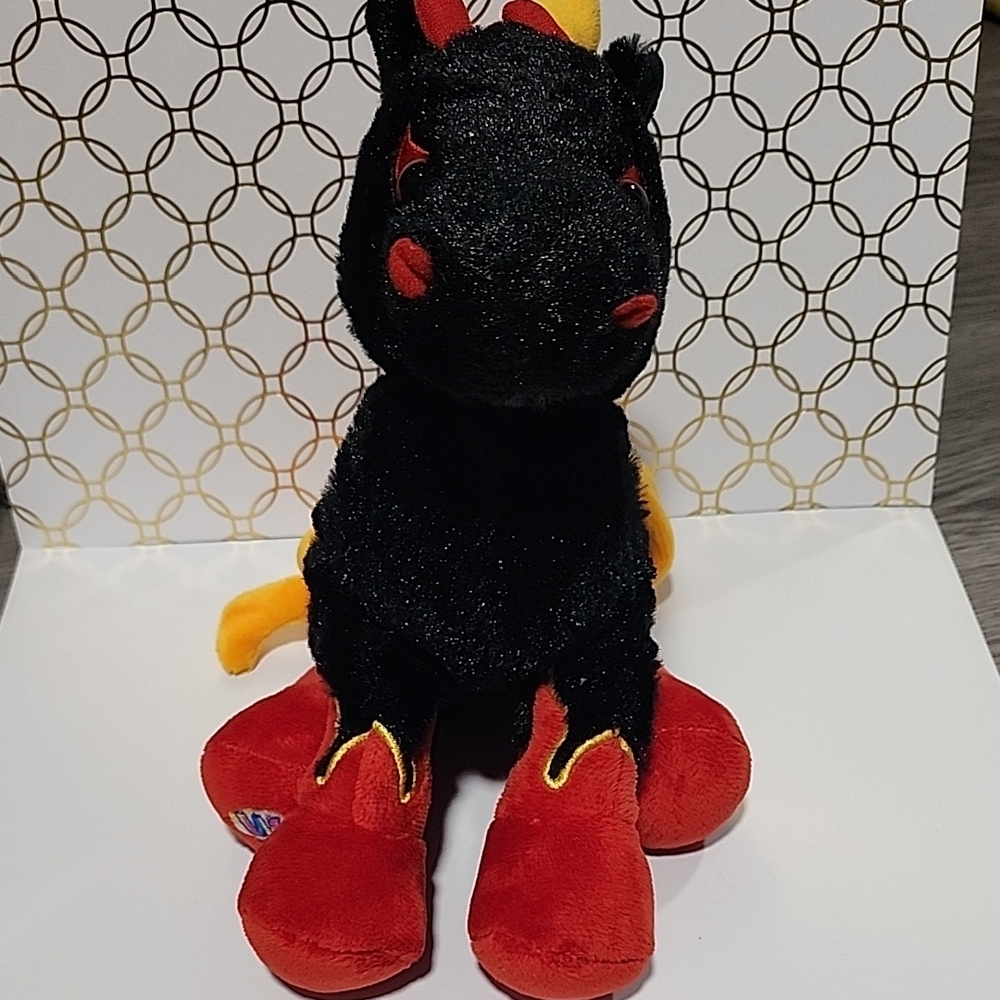 GANZ Black and Red Plush Dragon
